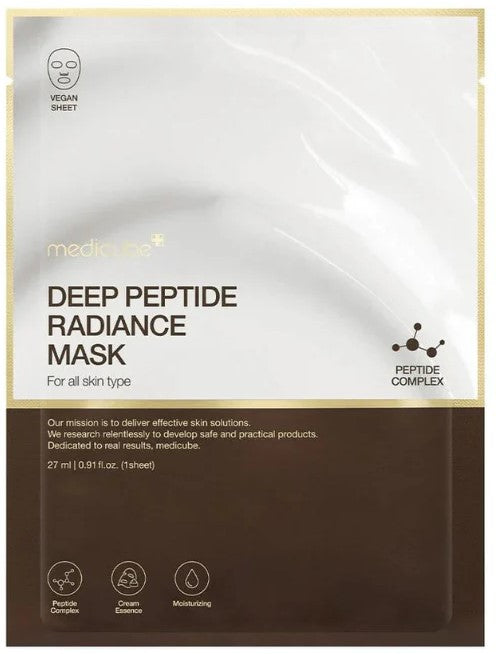 Medicube Deep Peptide Radiance Mask - lakštinė veido kaukė su peptidais 27ml, 1 vnt.