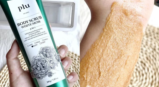 Plu - Body Scrub White Musk baltojo muskuso kvapo kūno šveitiklis, 200g